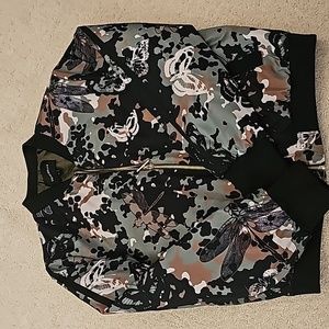 Green camouflage hummingbird bomber jacket